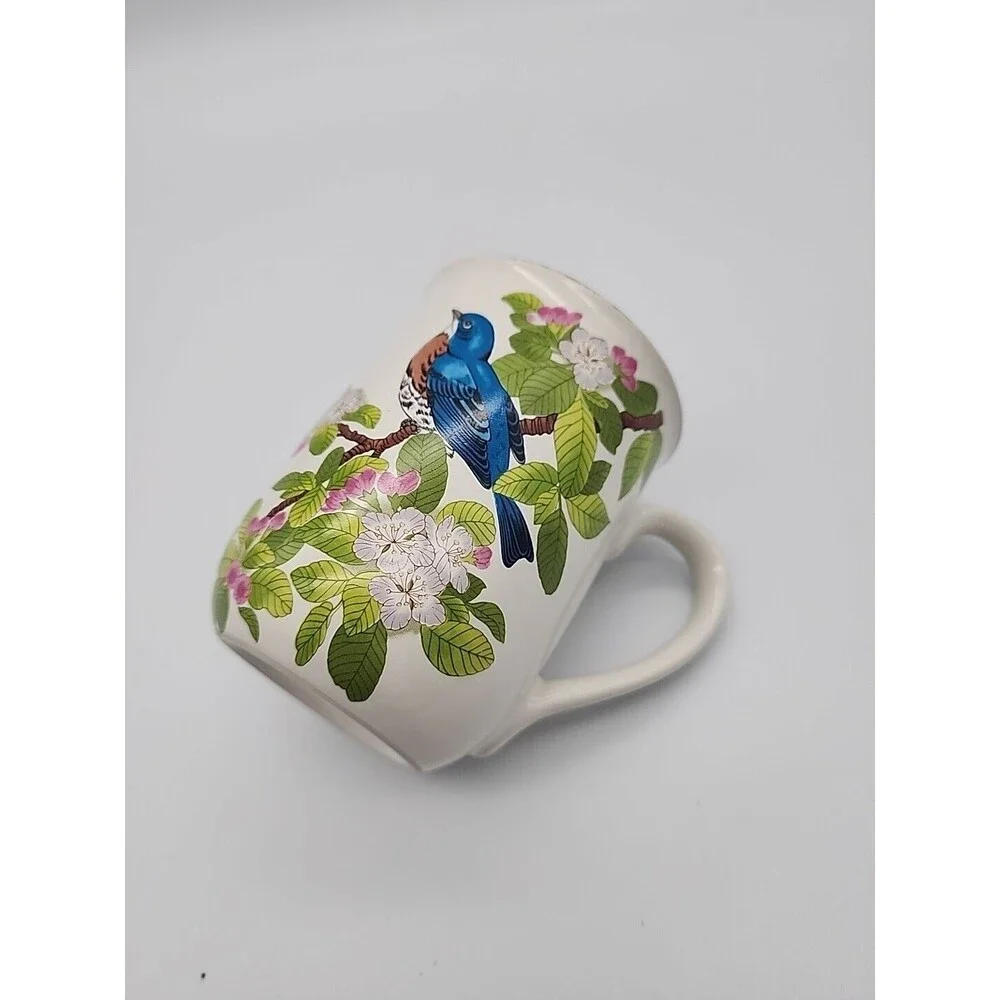 Vintage Otagiri Japan Bluebird on a Branch Floral Coffee Mug Gibson Greetings